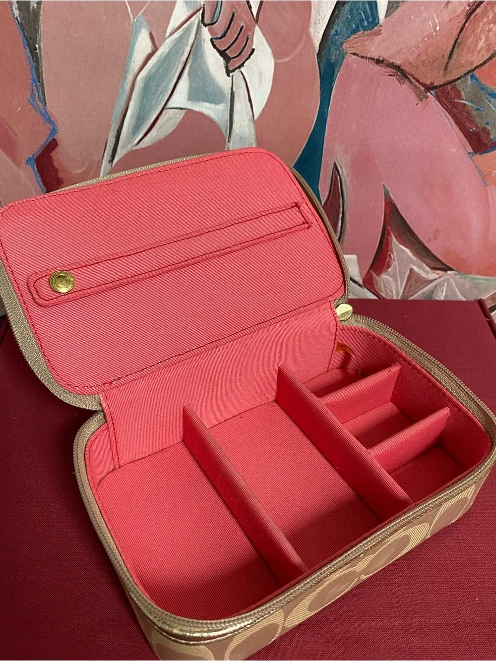 Vintage Coach Travel Jewelry Case Organizer w/ Floral & Y2K 